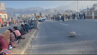 Bloqueo en ruta Interamericana en Nahualá