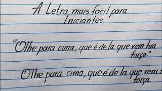 A Letra mais Fácil para iniciantes praticar Caligrafia. Alfabeto Maiusculo.