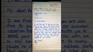 Letter to friend inviting for summer vacation||#shorts #short#letterwriting