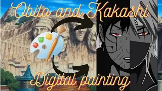 Obito Uchiha and Kakashi Hatake (Rivals)digital painting #narutoshippuden #naruto #obito #kakashi