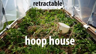 Rectractable Hoop House on a Raised Garden Bed - diy design & build