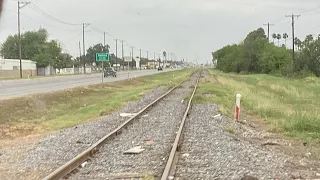 Rvsc 5121 leads an eastbound manifest to the Harlingen yard.