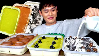 ASMR 녹차티라마수 아이스박스 오리지널 티라미수 파티팩 먹방~!! Box Cake🎂Green Tea Tiramisu Cake Oreo Cake Tiramisu MuKBang~!