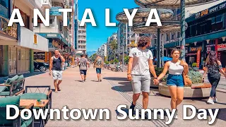 Antalya Downtown Sunny Day Walking Tour Turkey 4K🇹🇷