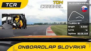 Onboardlap with infographics, Slovakiaring TCR Europe with Tom Coronel in the Audi RS3 LMS 2021