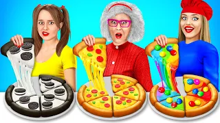 Me vs Grandma vs Chef Cooking Challenge | Cake Decorating Challenge by MEGA GAME