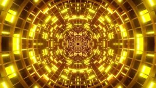 Abstract Background Video 4k Gold Yellow Rotating Metallic Tunnel VJ LOOP NEON Wallpaper