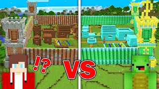 Mikey RICH Village vs JJ POOR Village Survival Battle in Minecraft (Maizen)
