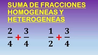 Suma de Fracciones homogeneas  y heterogeneas