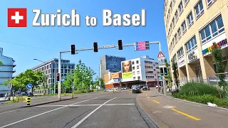 Summer Road Trip ☀️ Zurich to Basel • Driving in Switzerland 🇨🇭 [4K]