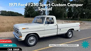 1971 Ford F250 Sport Custom Camper Special Denwerks Bring a Trailer No Reserve Auction Bumpside Ford