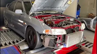 dyno run at rapid performance evo 4 4g63. rebuild packing in the goodies