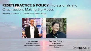 RESET! PRACTICE & POLICY: Professionals and Organizations Making Big Moves // CarbonPositive RESET!