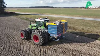 AgroBag operating in a 6 ton Bogballe M60W