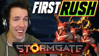 Grubby gets rushed in Stormgate, loses and LOVES it - then ramps up his playing tempo!