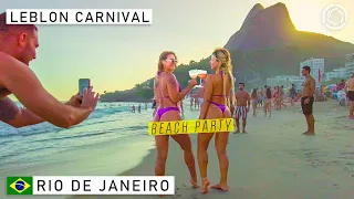 🇧🇷 Carnival Party at Leblon Beach, Rio de Janeiro | THE BEST IN THE WORLD | Brazil Feb 28, 2022 【4K】