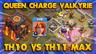 Valkyrie Is Insane !! TH10 VS TH11(MAX) With Queen Charge Valkyrie 2022 | Clash Of Clans