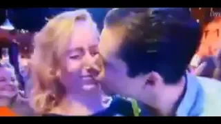 Man goes in for New Year's kiss and gets rejected - on TV