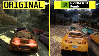 Need For Speed Most Wanted WIP RTX Remix vs Original - RTX 4080 4K 60 FPSGraphics Comparison