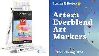 Arteza EverBlend Art Markers Swatch & Review 💛 Adult Coloring