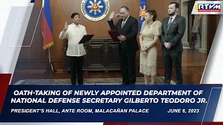 Oath-taking of Newly Appointed Department of National Defense Secretary Gilberto Teodoro Jr.