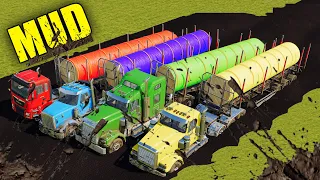 LAND OF MUD & TRUCK & COLORS ! HARD MUD vs ALL TRUCK !?! WHO WILL WIN ? Farming Simulator 19