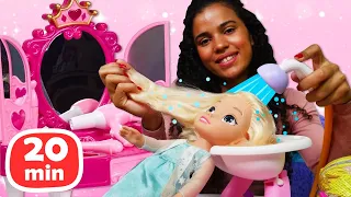 Escola de beleza! Trança. Historinha infantil com bonecas