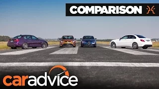 Drag Race: Alfa Romeo Giulia QV v Mercedes-AMG C63 S v BMW M3 v HSV GTSR W1