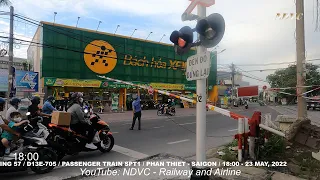 CROSSING ⛔ XEM CHUYẾN TÀU VỀ MUỘN THÔNG NHANH QUA THÀNH PHỐ BIÊN HÒA TIẾN VỀ SAIGON (23/5/2022)