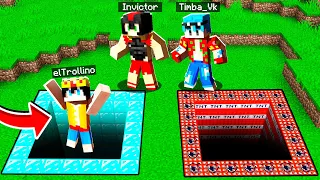 ¡NO ELIJAS el AGUJERO EQUIVOCADO en MINECRAFT! 😱 TIMBA VK, INVICTOR y TROLLINO