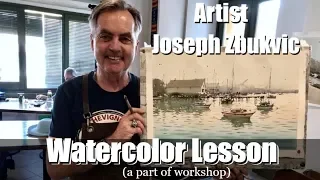 JOSEPH ZBUKVIC 's WATERCOLOR LESSON 2 -  How to paint Watercolor Landscape painting ?