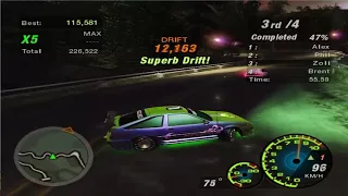 Need For Speed Underground 2: Walkthrough #112 - Hillside Manor [Downhill Drift] (Stage 4)