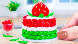 Amazing Rainbow Cake Using Chocolate Recipe 🌈Decorate miniature Strawberry cake
