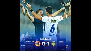 Win for @ChennaiyinFC against @EastBengal_FC a game of 2 red cards.