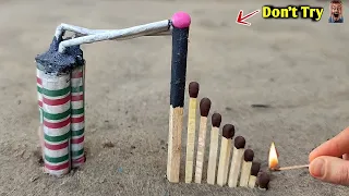 Matchstick Amazing Cracker experiment 😱 || Diwali cracker testing 2024😜🔥#bijali #crackers