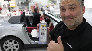 How to fix pilling, peeling and sticky soft touch paint repair refresh in Mercedes SLK car interior