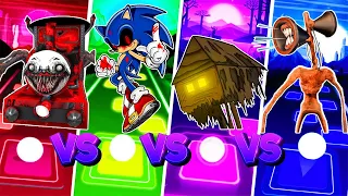 Choo choo Charles exe vs Sonic hedgehog exe vs Spider House Head vs Siren Head 🌟 Tiles Hop EDM Rush