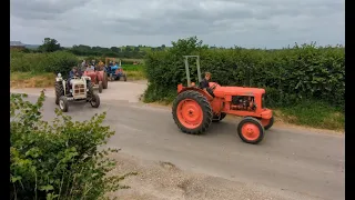 CJ Cox charity tractor run.  Vintage and modern tractors - real sounds