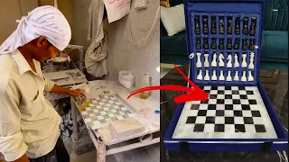 How Marble Chess Board are made | These Workers Make Money By Making Chess Sets