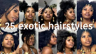 25 Exotic Afro Hairstyles… be different queen 🫶🏽