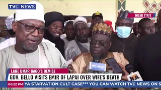 Gov. Abubakar Bello Visits Emir of Lapai Over Wife's Death