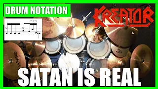 KREATOR - SATAN IS REAL (drum cover + notation)