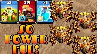 New Th16 Super Hog Attack Strategy With Overgrowth Spell!! 14 Super Hog + 3 Overgrowth - Th16 Attack
