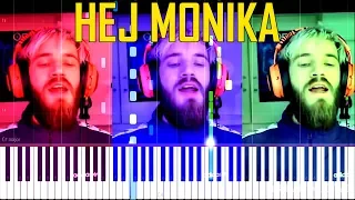 PewDiePie - Hej Monika (Remix by Party In Backyard) [Synthesia Piano Tutorial]