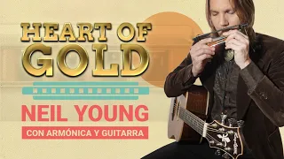 Cómo tocar HEART OF GOLD de Neil Young | Canción MUY FÁCIL con Armónica y Guitarra | HARPVARD