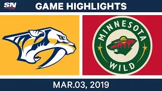 NHL Highlights | Predators vs. Wild – Mar 3, 2019