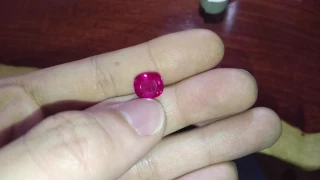 5ct Ruby Myanmar No Heat burma pinkish red ruby cushion cut investment gem gemstone engagement ring