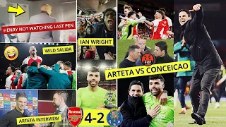 Arteta 🤬 Conciecao! Henry, Wright, Arteta & Bench Reaction to Raya Penalty Saves vs Porto!