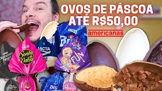 PROVANDO OVOS DE PÁSCOA DE ATÉ 50 REAIS DA AMERICANAS / DIAMANTE NEGRO, BIS, LAKA - Vale a pena?