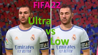 FIFA 22 Low vs. Ultra Graphics Comparison PC 4K